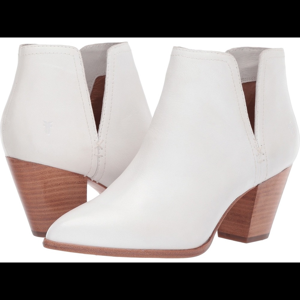 White Frye Jennifer Cutout Booties 7.5